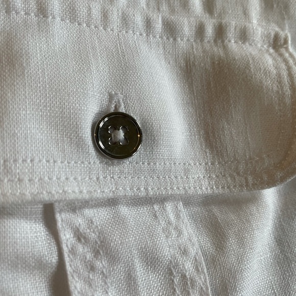 Jones New York 100% linen white long sleeve pullover top blouse size medium - Picture 10 of 12